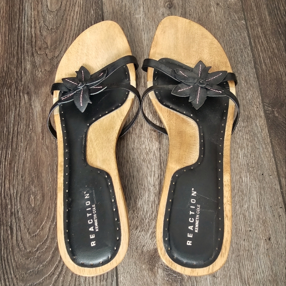 Women's Kenneth Cole Reaction Black Leather Sandals